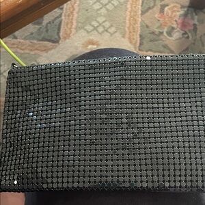 Murval Black Sequin Mesh Wristlet Clutch